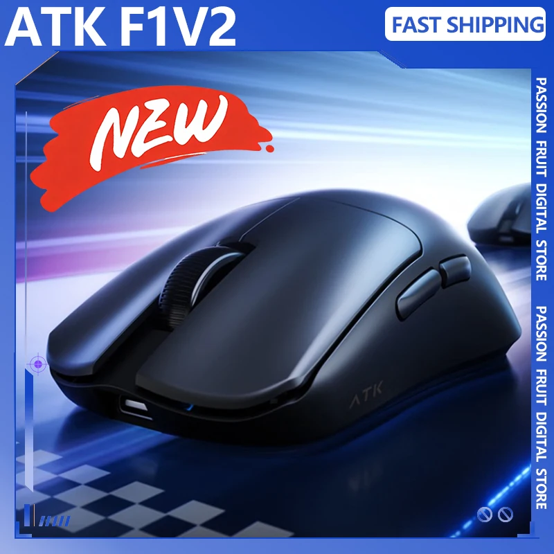 ماوس ألعاب لاسلكي جديد ATK F1 V2 3 وضع PAW 3950 Ultra Double 8k 44g خفيف الوزن بيئة العمل ماوس رياضي إلكتروني ملحقات كمبيوتر مخصصة