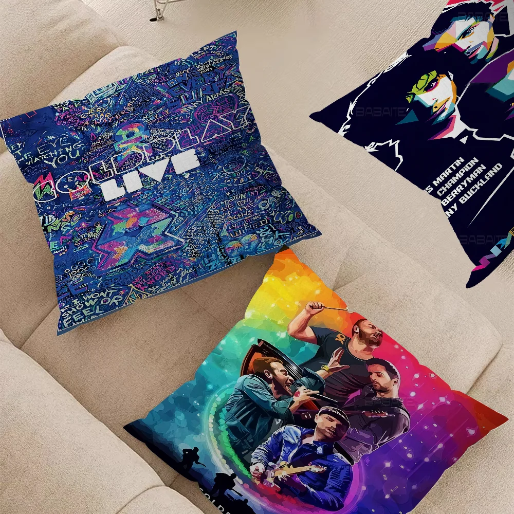 Rock Coldplay Band Pillow Gift Home Office Decoration Bedroom Sofa Car Cushion Cover Case 45x45