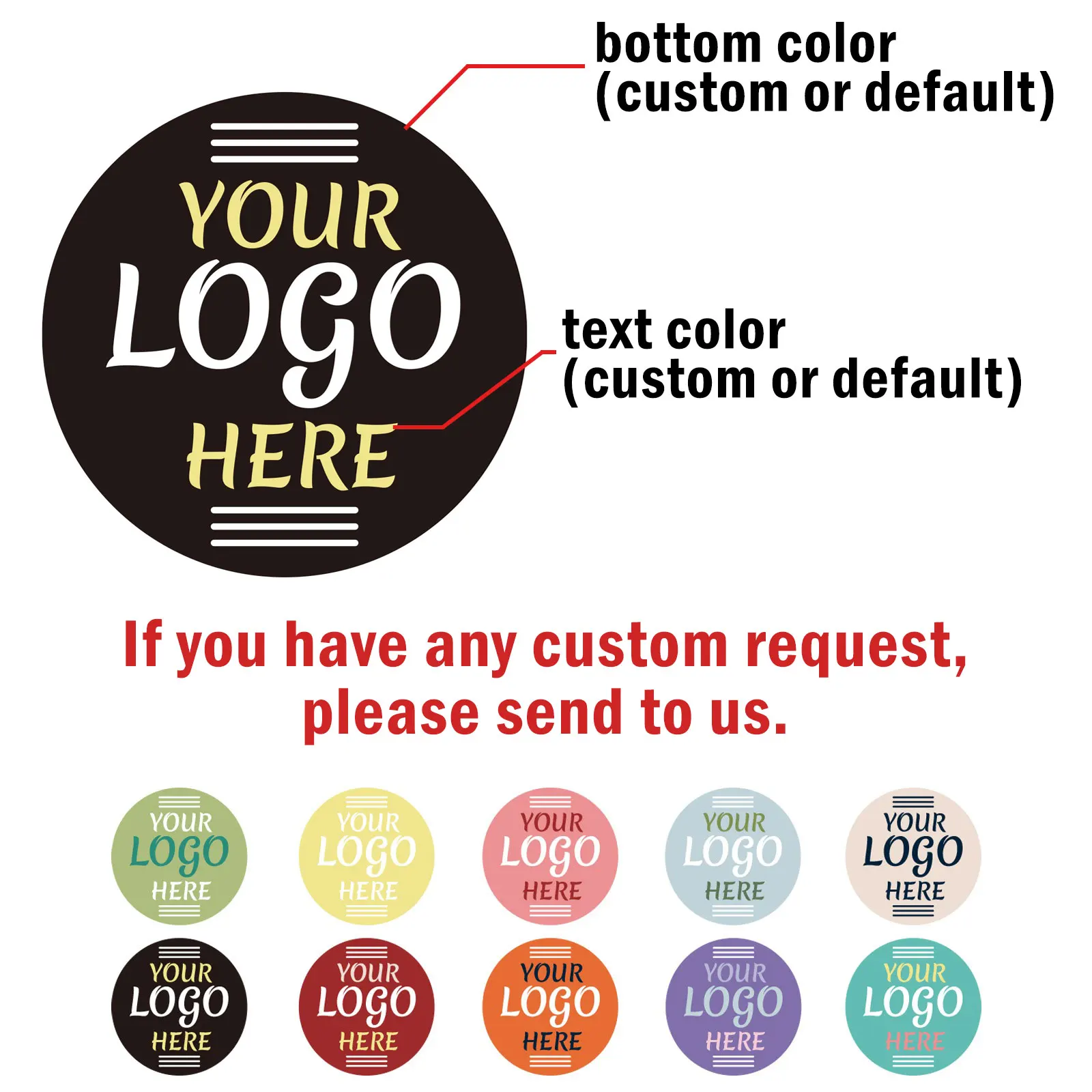 2cm-15cm Round Logo Stickers Personalized Custom Elliptical Sticker In Personal Design Image And Text Name Customized Stickers