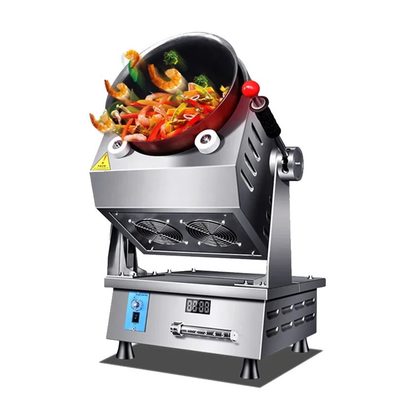 

CHEFMAX Restaurant Electric Gas Commercial Automatic Auto Stirring Wok Cooking Machine Stir Fry Rice Machine New Product 2020