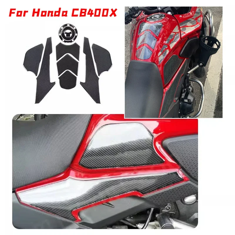 

Motorcycle Fuel Tank Pad Sticker Gas Side Protect Decal Accessori Waterproof For Honda CB400X 2019-22 3M Frosted