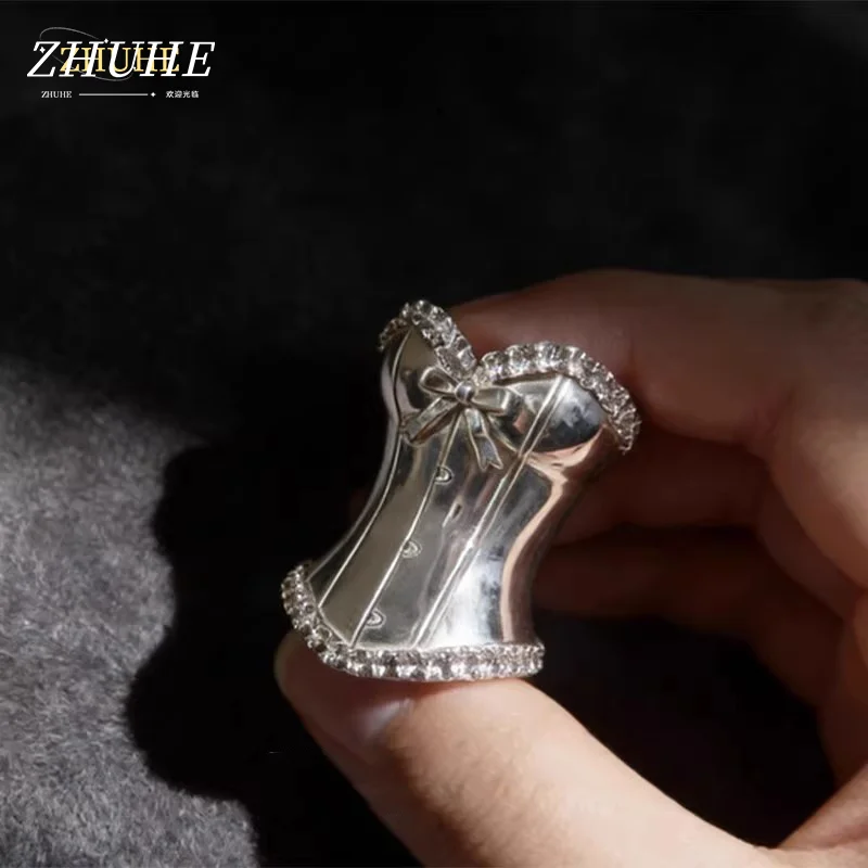 Classic Copper Material Corset Band Ring Men Women Jewelry Accessories Timeless Gothic Style Ring For Club Party Birthday Gift D