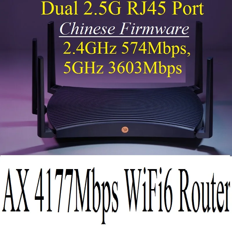 2* 2.5G RJ45 Port, 5 Antennas WiFi6E Wireless Mesh VPN Router Wi-Fi 6 AX4200, 802.11AX ,2.4GHz 574M + 5GHz 3603M 1000M WAN/LAN