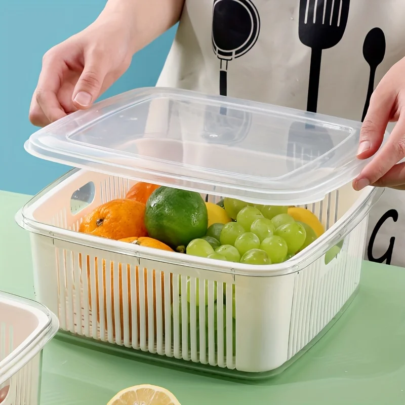 

Multi-Functional Kitchen Colander With Lid - Double-Layer, Drain Basket For Fruits & Vegetables