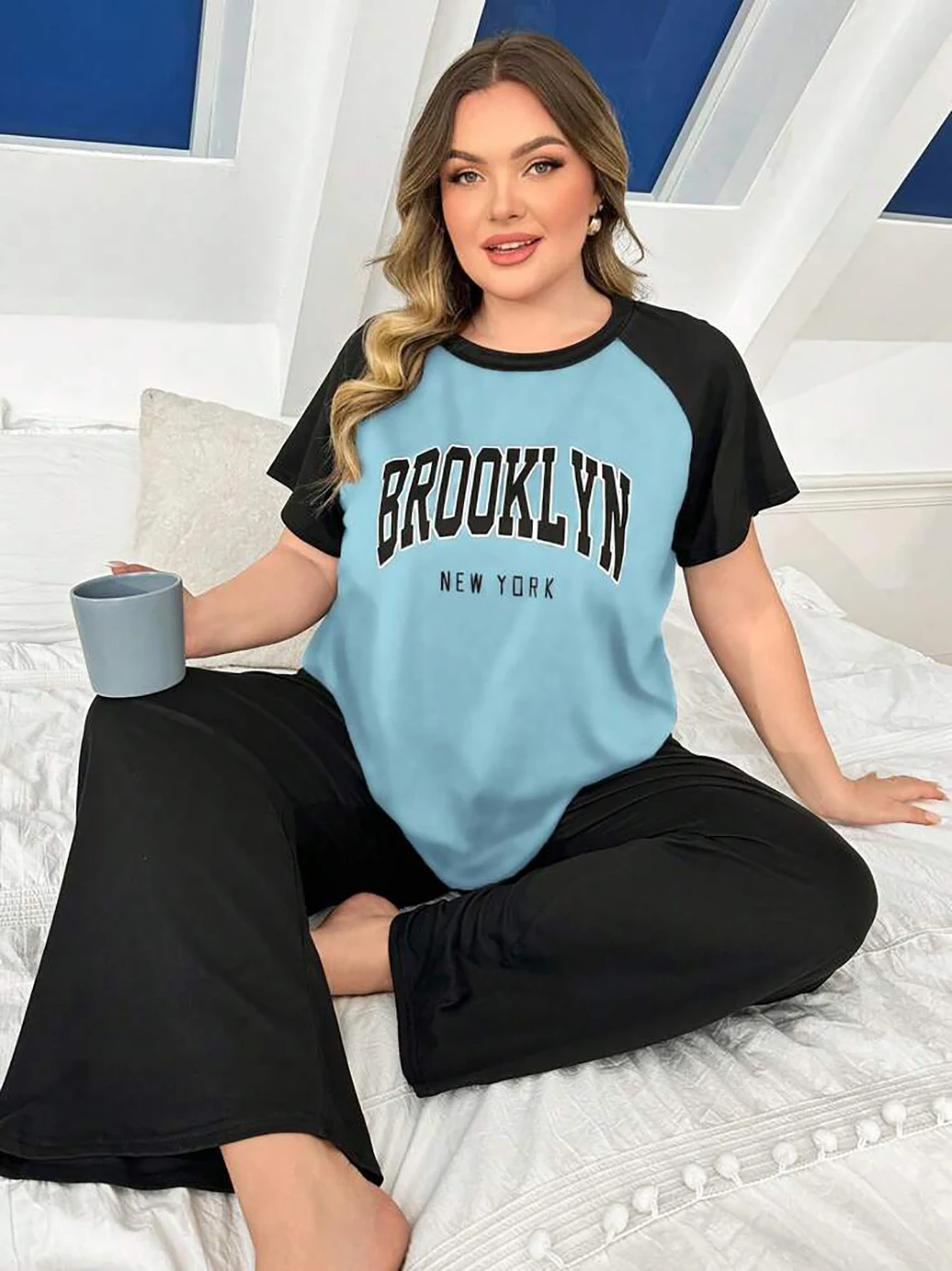 

Plus size women's casual loungewear set