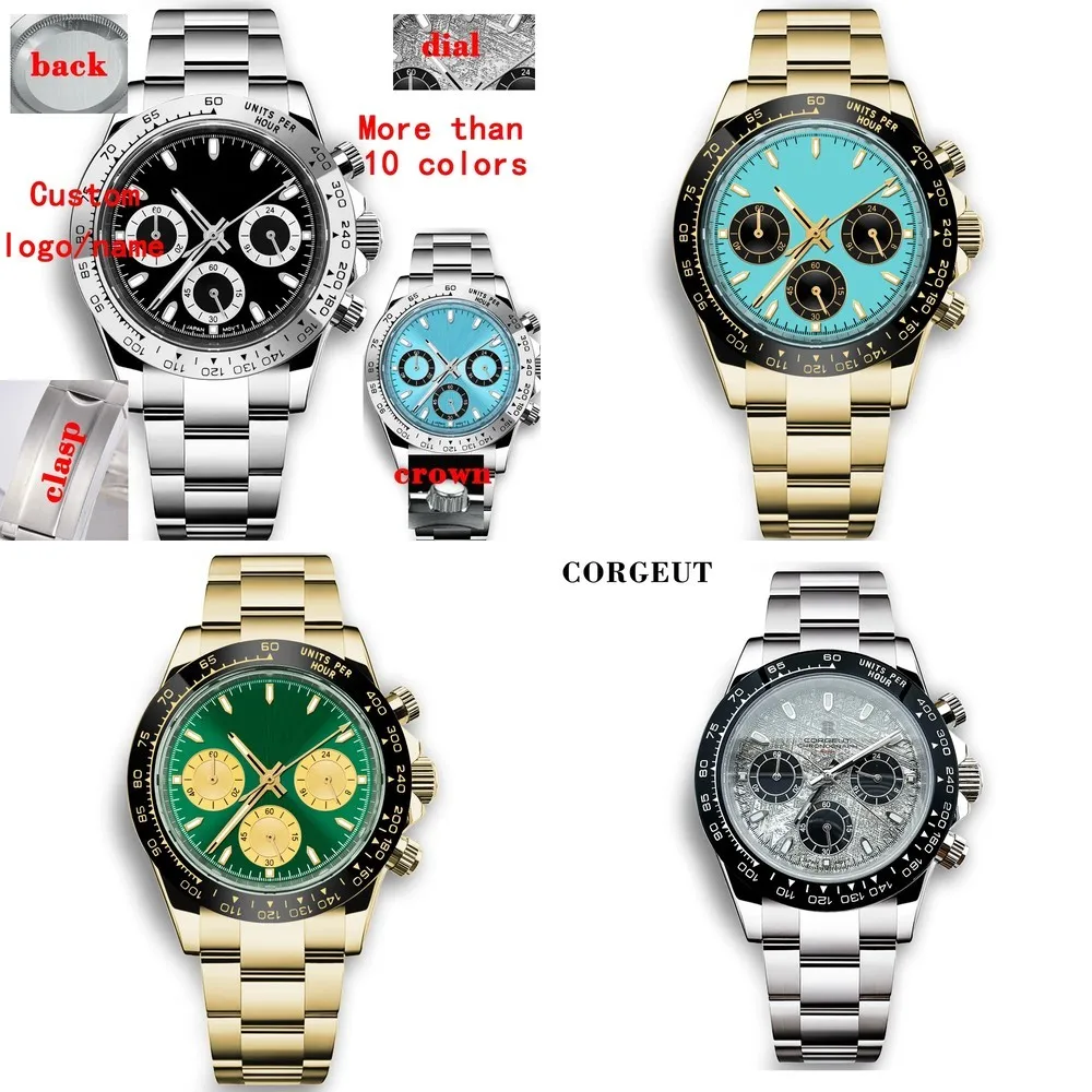 

Moq 5 units wholesale price custom logo high quality luxury watch 39mm Chronograph Quartz Men Sapphire Steel Band