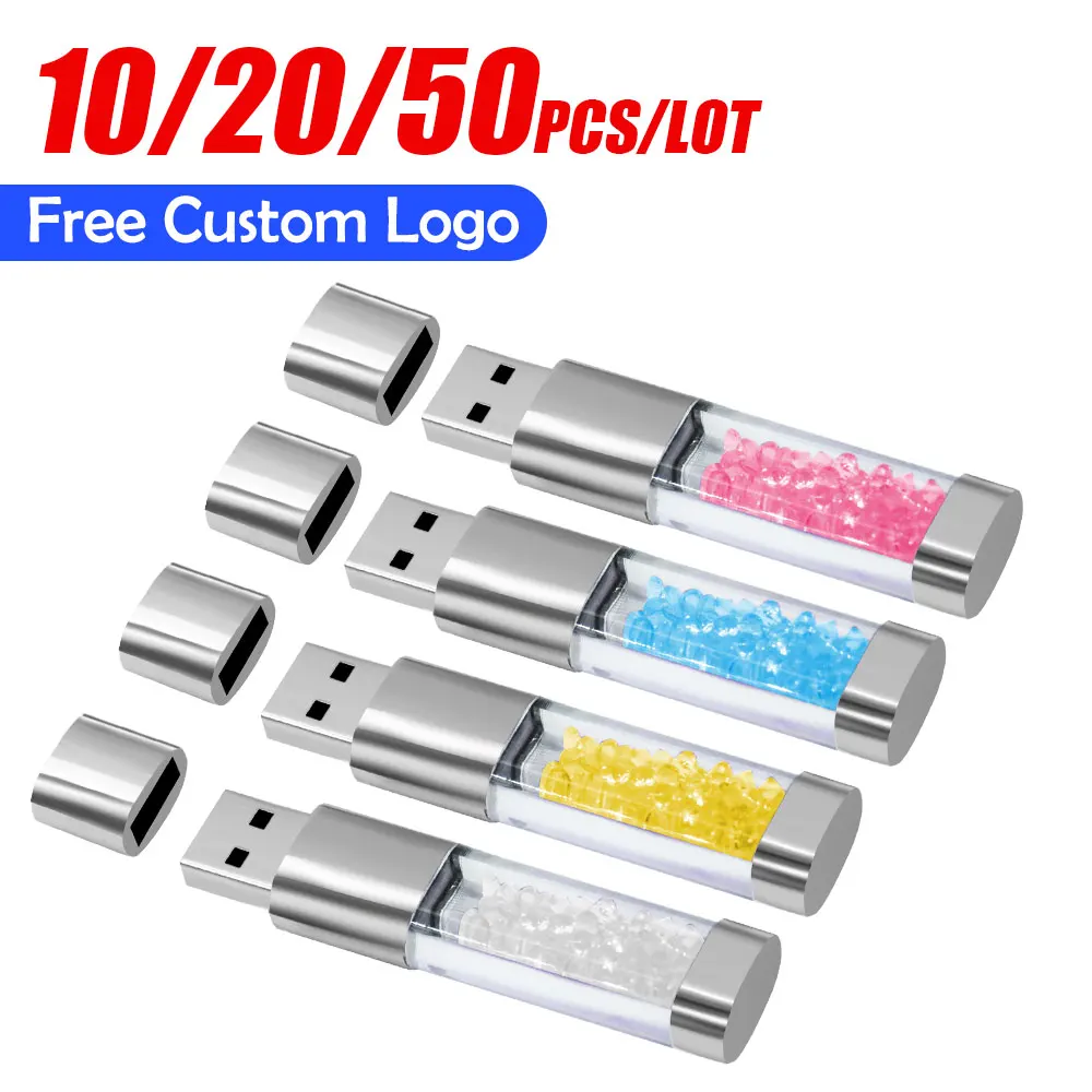 

10/20/50PCS/lot Metal USB 2.0 Flash Drive 1GB 2GB 4GB Pendrive 8GB 16GB Pen Drive 32GB 64GB Memory USB Sticks 128MB Free LOGO