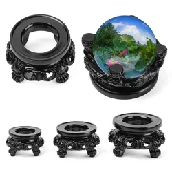 Black Desktop Ornament Fixed Seat Hollow Home Decoration Prop Crystal Ball Base Sphere Pedestal Display Stand Globe Holder