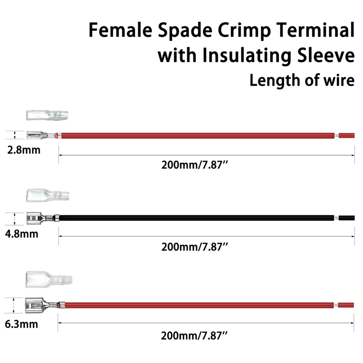 30PCS 2.8mm /4.8mm /6.3mm Female Speaker Wire Connectors with Insulation Sleeve Speaker Connector Quick Splice Kit