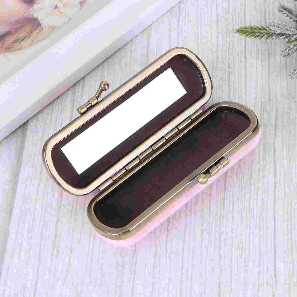 Mini Travel Black Purse Organizer Case Vintage make-upspiegel make-up lippenstifthouder