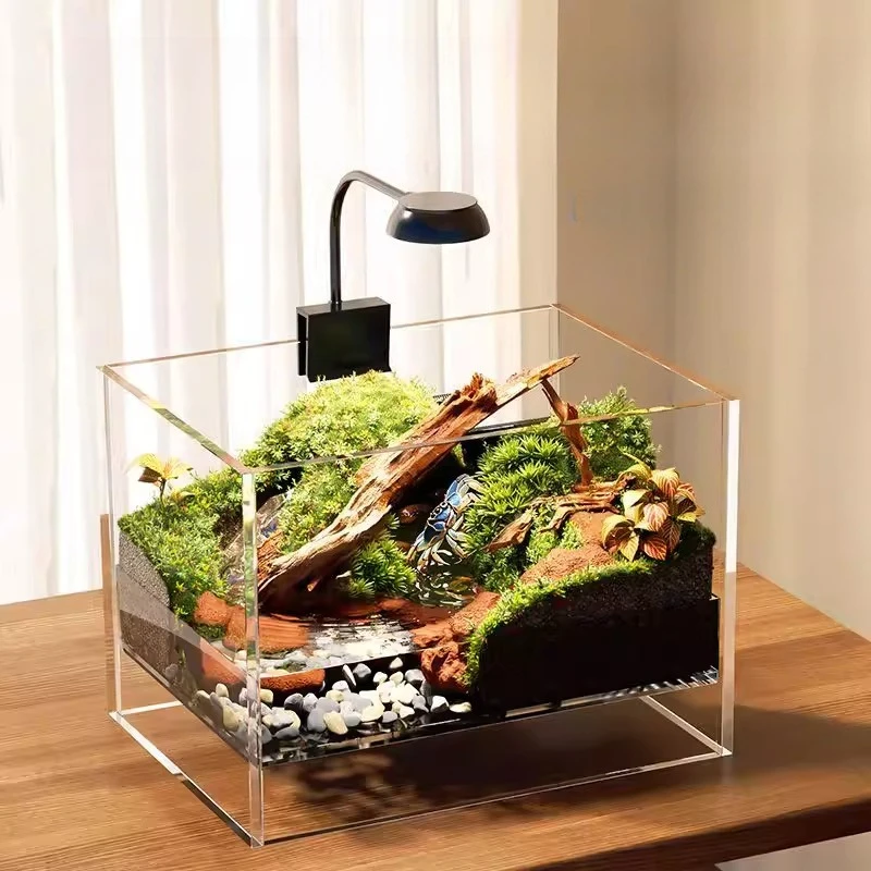 Hermit crab feeding box Small crab ecological hand-to-hand special tank Pet landscaping small villa