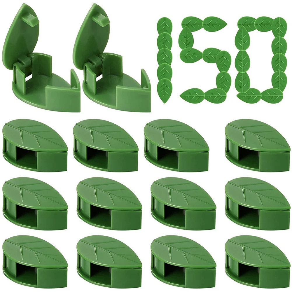 Plant Climbing Wall Fixture Clips Leaf Shape Self-Adhesive Hook Vines Traction Holder Supporting Wire Clip (150 Pcs)