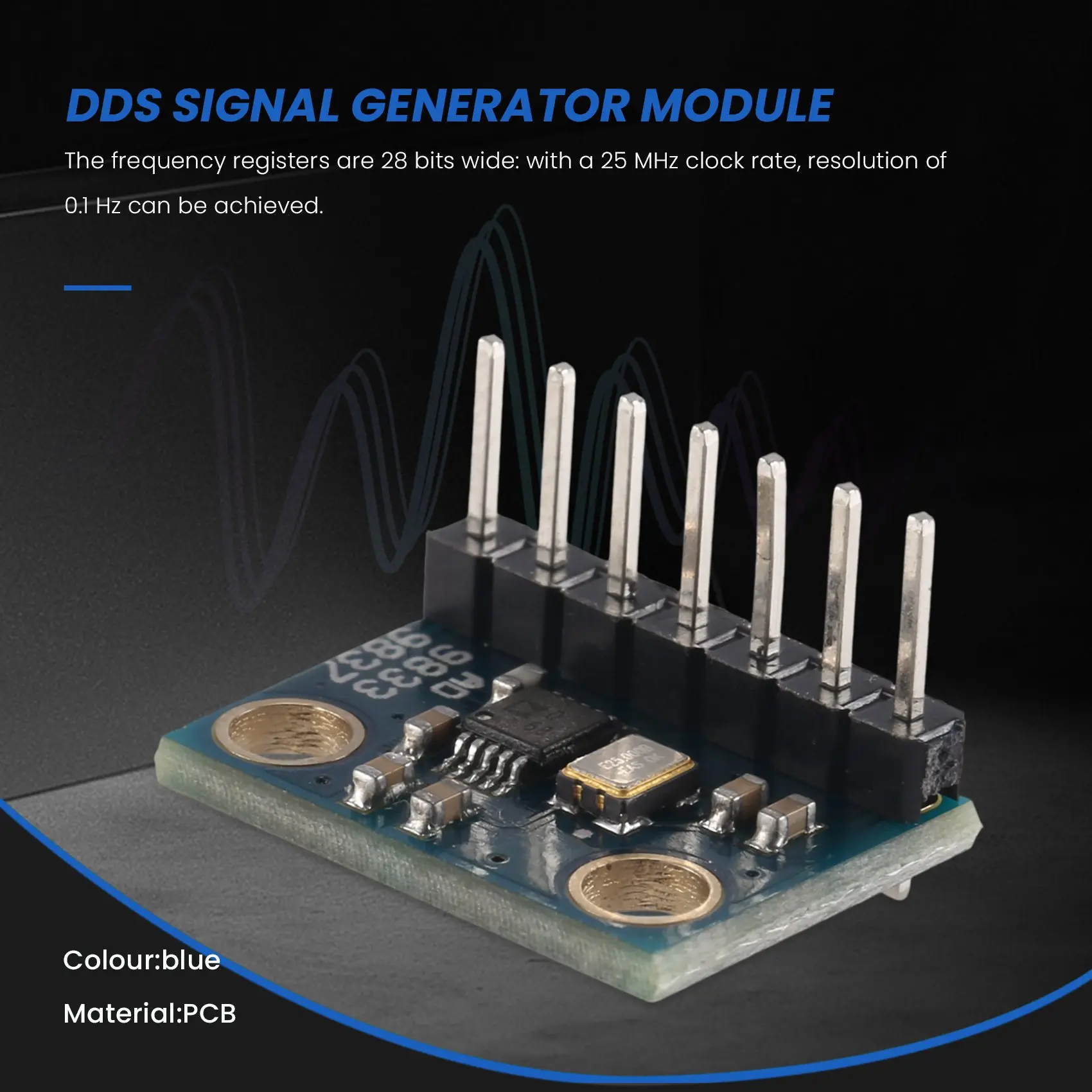 A01F-5Pcs AD9833 Programmable Microprocessors Serial Interface Sine Square Wave DDS, Signal Generator Module