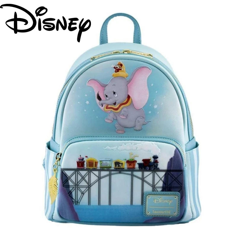 

Loungefly Disney Dumbo Flying Circus Tent Womens Double Strap Shoulder Bag Faux Leather Striped Mini Backpack Kids Schoolbag