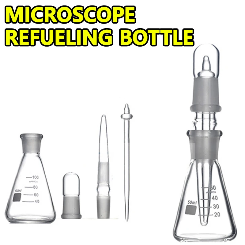 

Microscope oil bottle, asphalt double-layer bottle, transparent/brown glass triangle drop bottle 25ml 50ml 100ml