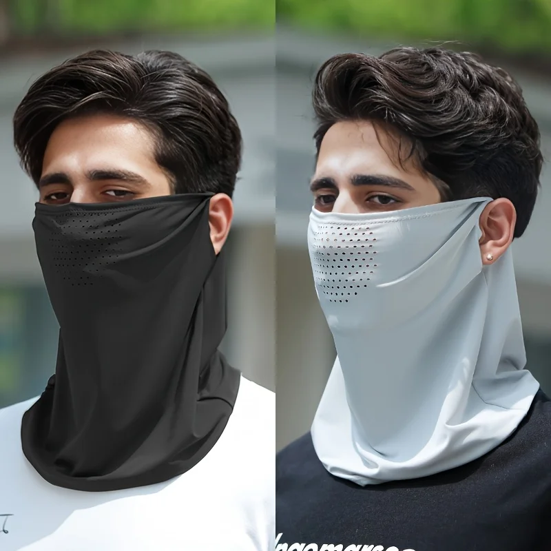 1/2 stücke Eis Seide Gesicht Abdeckung UV Schutz Atmungsaktive Radfahren Neck Wrap Abdeckung Anti-Uv Unisex Angeln Sonnencreme gesicht Maske Schal