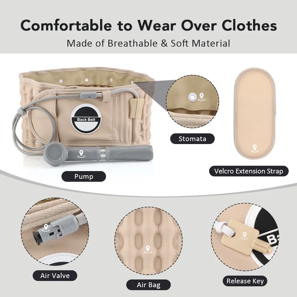 공기 펌프가 있는 허리 벨트, 요추 지지 벨트, 척추 공기 견인 허리 벨트, 허리 지지대, 건강 관리