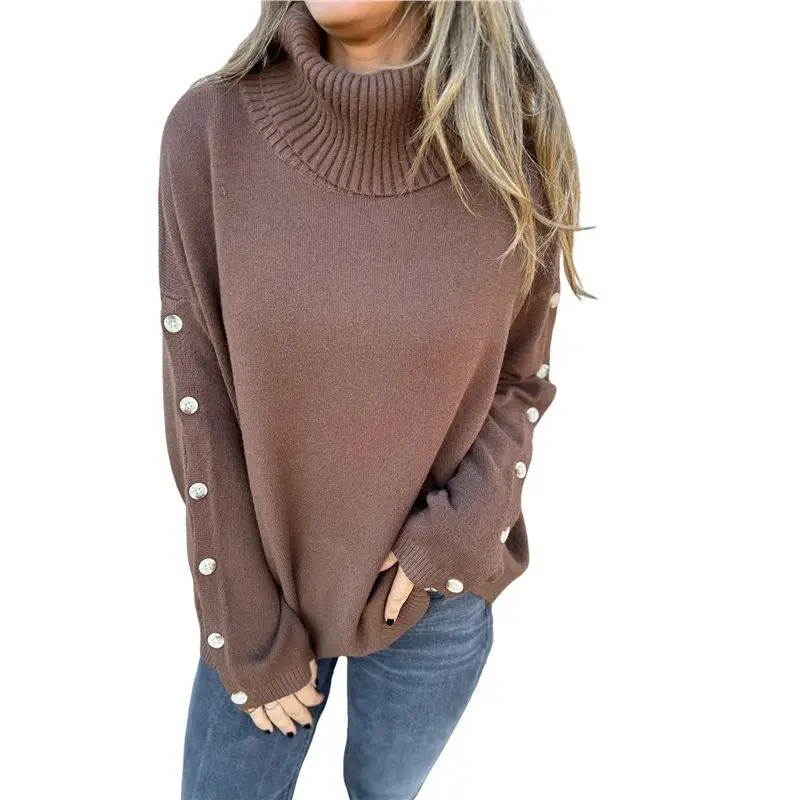 

ABWP-Women's Oversized High Neck Chunky Pullover Sweaters Cowl Neck Long Sleeve Winter Slouchy Loose Knit Sweaters