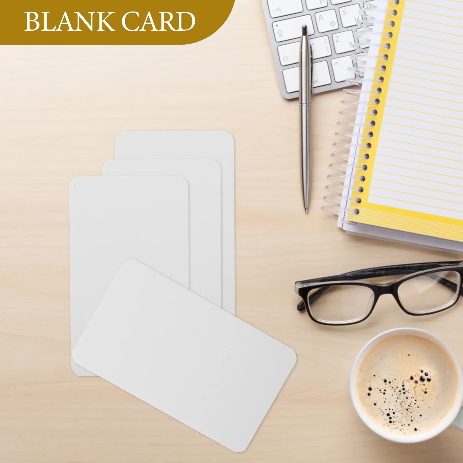 100Pcs Writable Blank Cards Smooth Paper Flash Cards for Notes Memo DIY Crafts Study Aid Learning Tools Office School