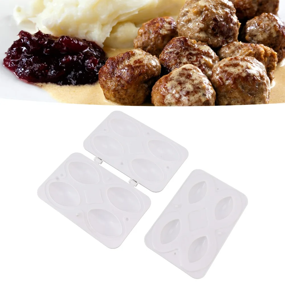 ABS Meatball Making Mold White Manual Operation Meatloaf Maker Press Tool Convenient Easy to Use Kibbeh Rolls Maker Mold