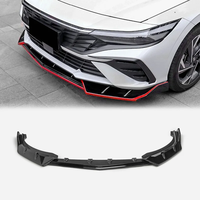 

For 2023 - 2024 Hyundai Elantra Avante C Type 3Pcs Gloss Black Front Lip for Facelift Models | High - Quality ABS Exterior Auto