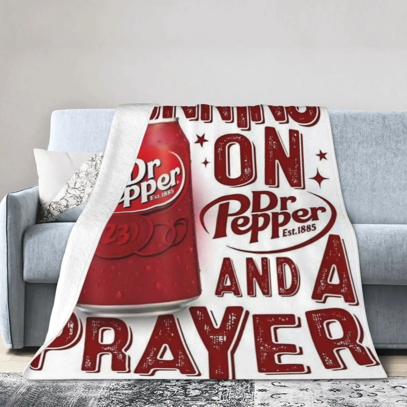 1PC Dr Pepper Printed Blanket Bed Blankets and Throws Microfiber Bedding Furry Plaid on the Sofa Plush Bedspread Throw