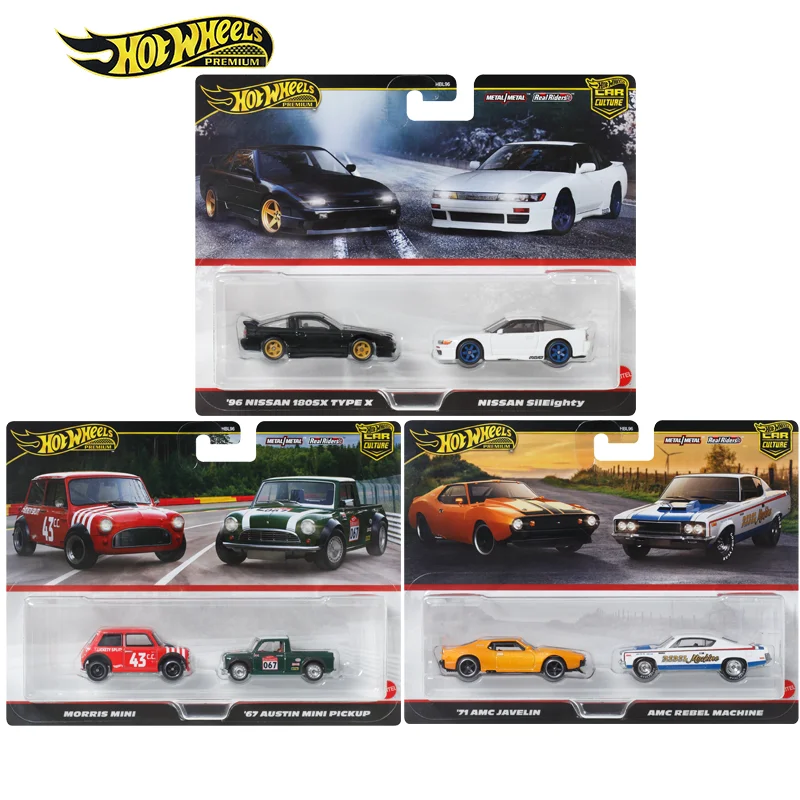 Hot Wheels car culture Morris Mini Nissan Dual series car model 1/64 Nissan mini amc cars model room display boy collection gift