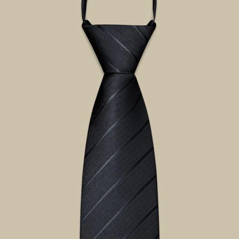 ربطات عنق سوداء تذكارية جديدة مقاس 8 سم ربطات عنق من البوليستر الأسود للرجال حفلة رسمية #3