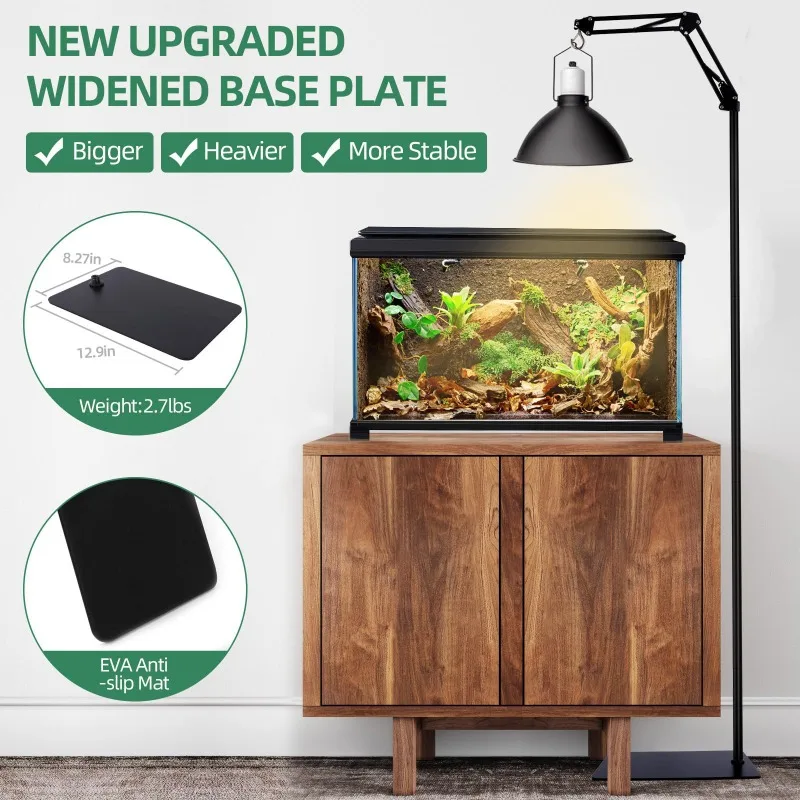 

Terrarium Lighting Stand Flexible Hanging Mount with Extendable Arm for Reptile Amphibian Habitat Decor