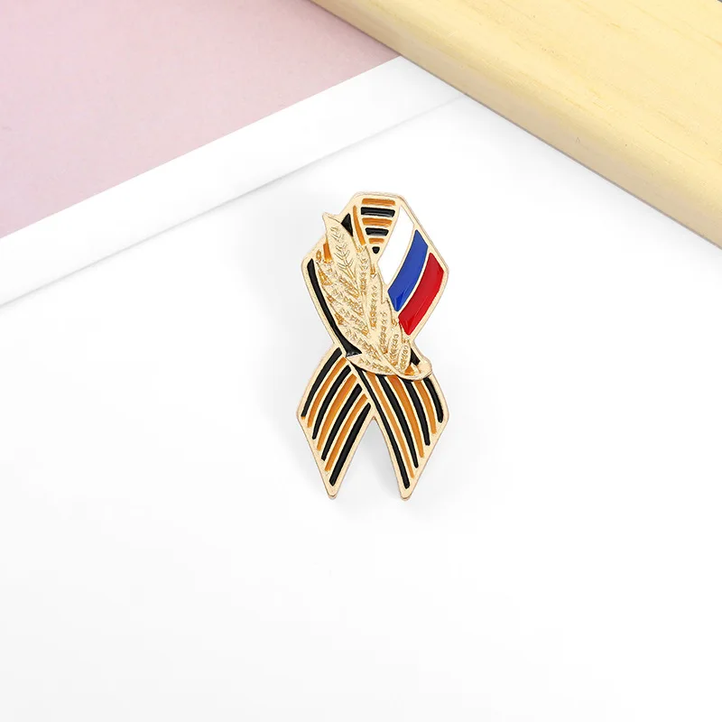 Victory Day Enamel Pin St. George's Ribbon Symbol Brooch Bag Clothes Lapel Pin Badge Jewelry Gift