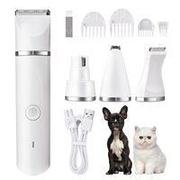 4-in-1 Electric Dog Clippers for Grooming Cordless Dog Shaver Clippers Trimmers Tools for Cats Dogs Hair Trimming Nail Grinding
