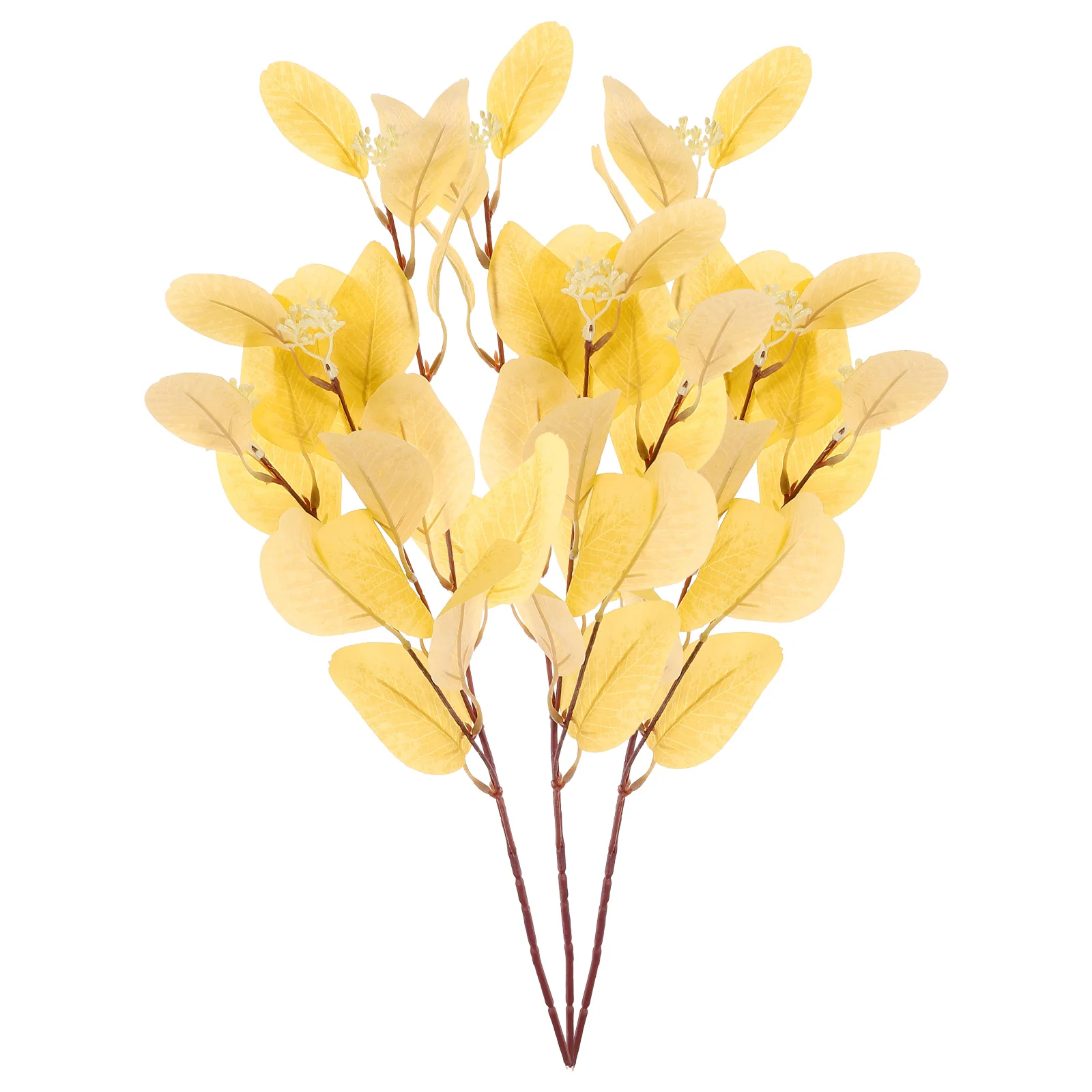

3 Pcs Eucalyptus Potted Artificial Plants Decorations Faux Leaf Greenery Fake Leaves Stems Bouquet