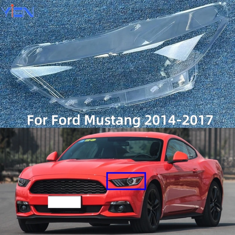 

Для Ford Mustang 2014 2015 2016 2017, автомобильные аксессуары, замена прозрачных фонарей из ПК, крышка объектива фар