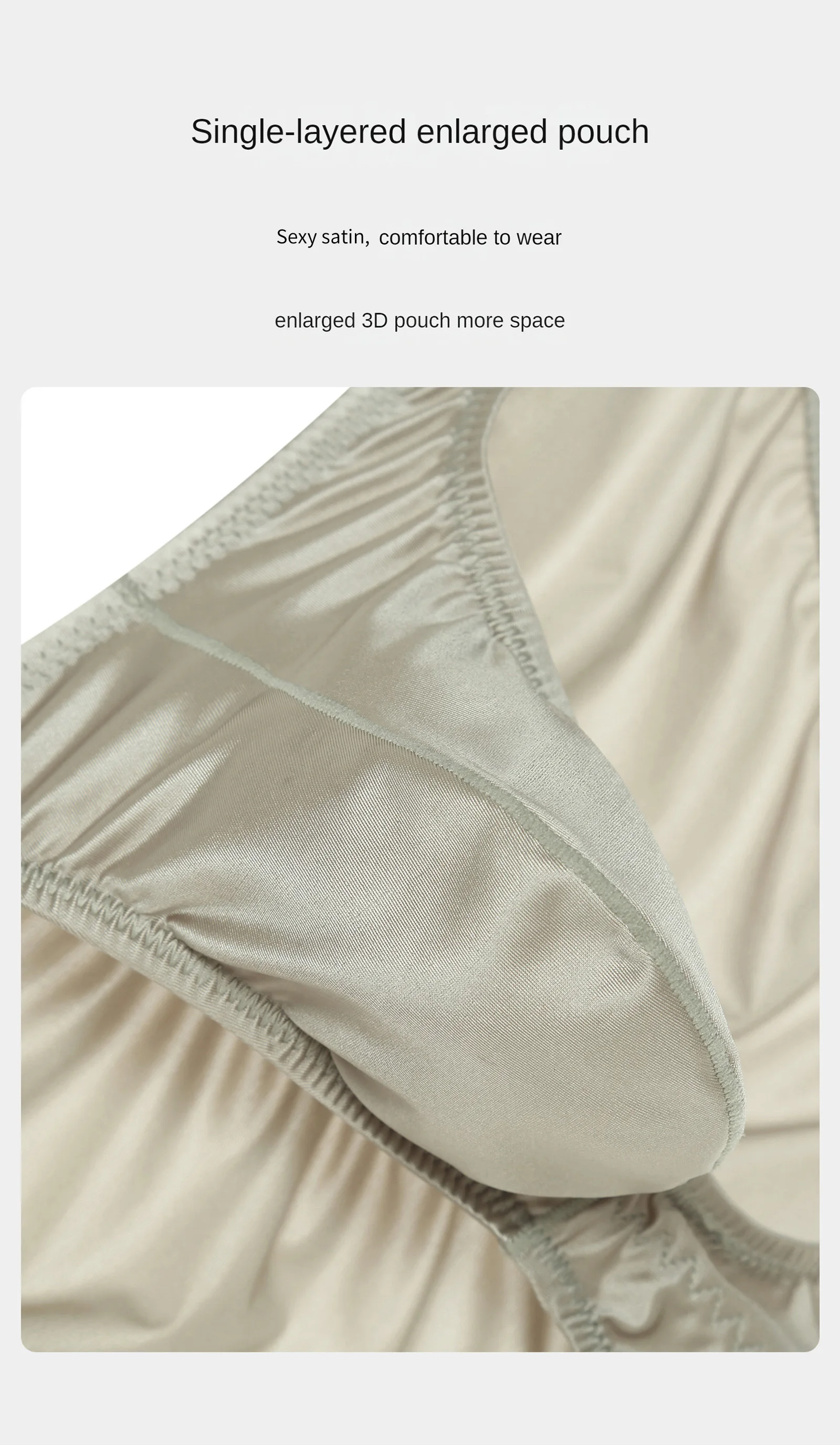 Satin Sexy Glänzende Unterwäsche Herren-Slips Tiefsitzende Bikini-Unterhosen mit Weichem Po-Pouch Männliche Po-Formende Höschen Slim Fit – Detail 1