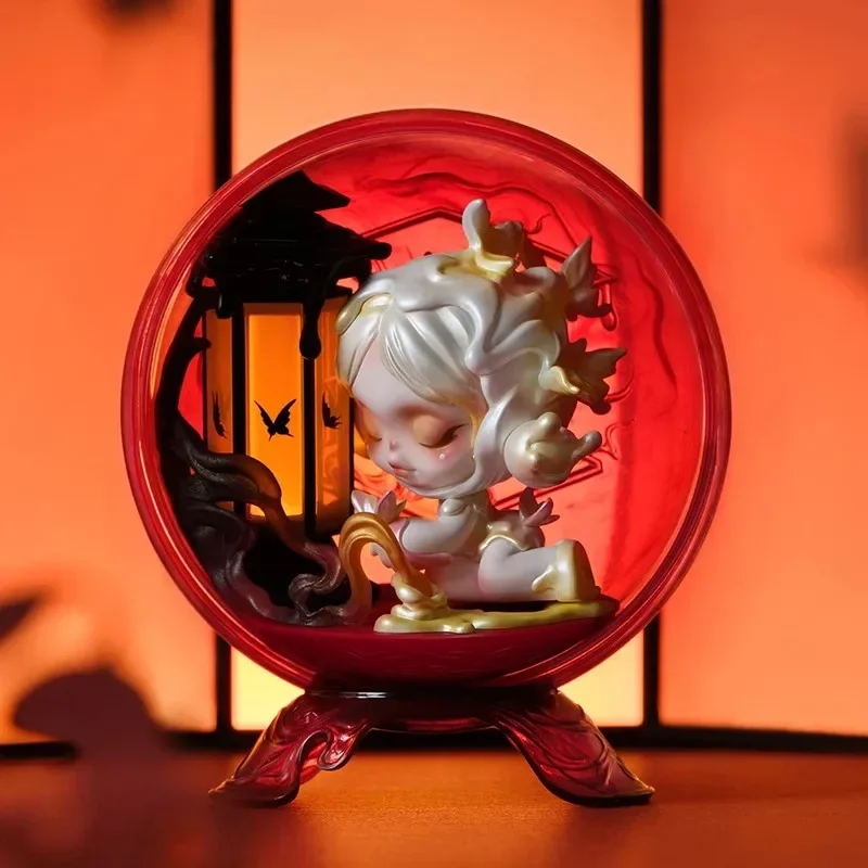 البوب مارت SKULLPANDA سلسلة ميراج صندوق أعمى صندوق غامض تخمين حقيبة اللعب دمية لطيف أنيمي الشكل سطح المكتب الحلي جمع
