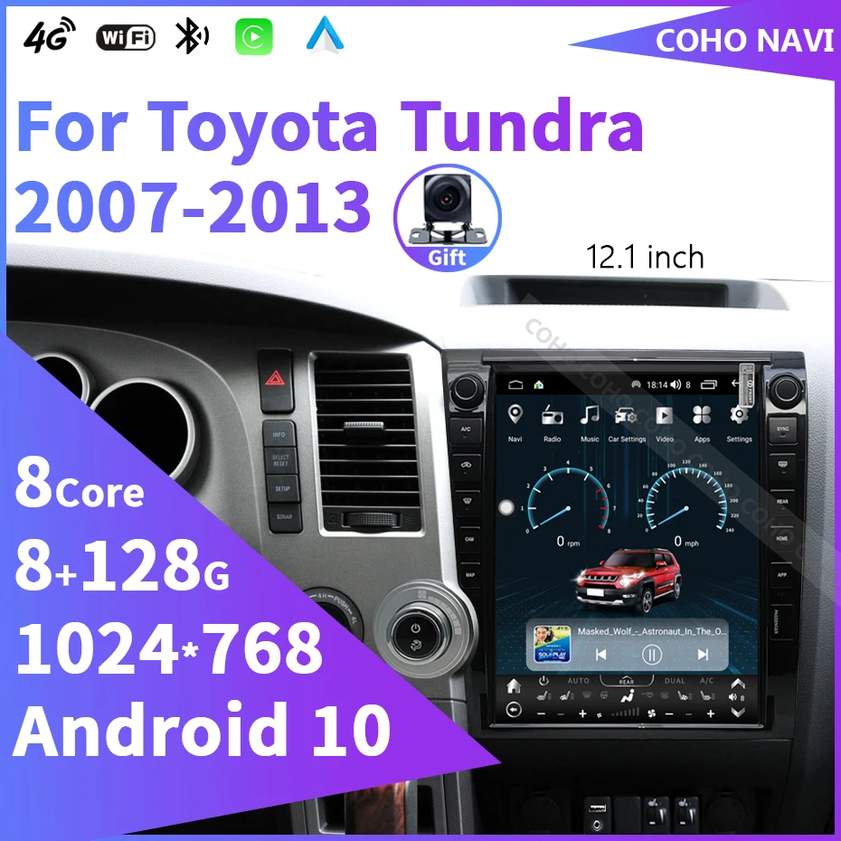 

For Toyota Tundra 2007-2013 1024*768 Resolution UIS 7862 Octa-core 8+128G Car Navigation CarPlay Car Radio Multimedia Android 10