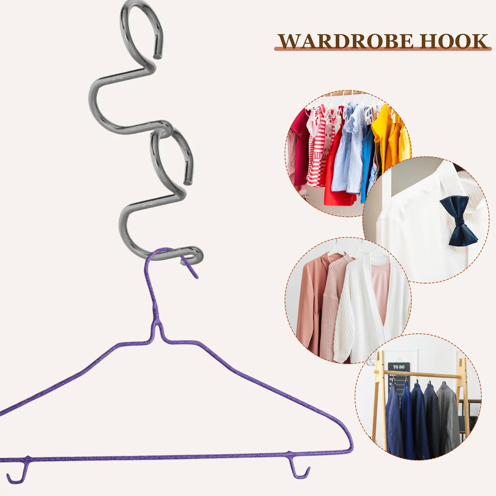 10Pcs Wardrobe Connector Hooks Space Saving Hanger Connectors Closet Organizer Hanger Clips for Cascading Clothes Hanging Stable