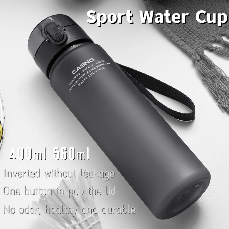 Leak-proof Sports Water Bottle Sports Fitness Mug Portable High Quality Simple Travel Hiking 400 Ml 560 Ml Men Women