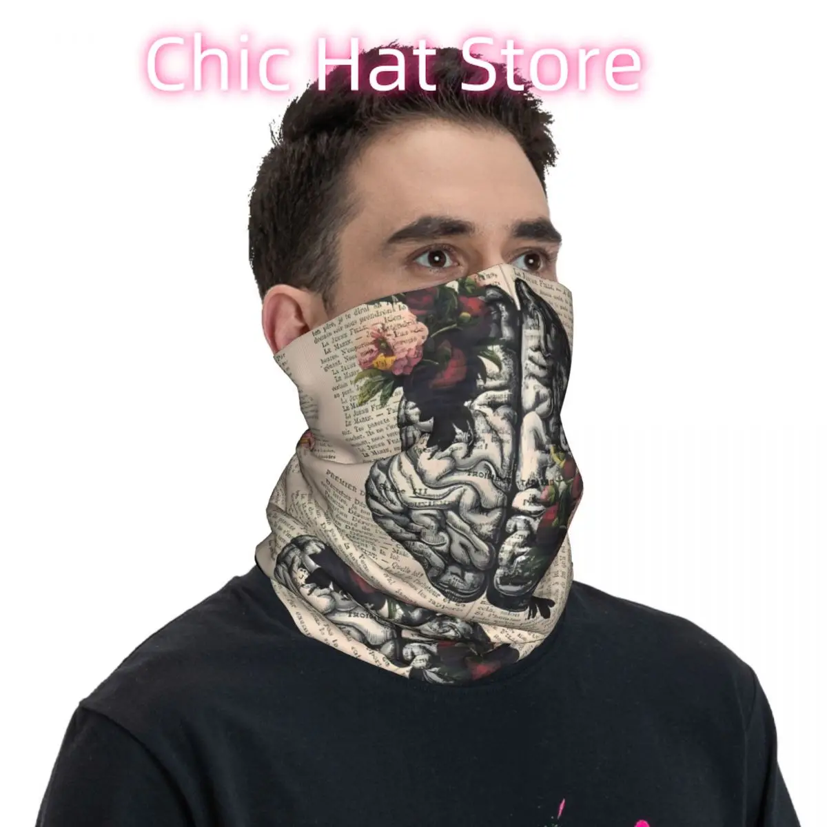 فن القلب الحشوي البشري (1) قناع الوجه للرقبة وشاح من البوليستر #4