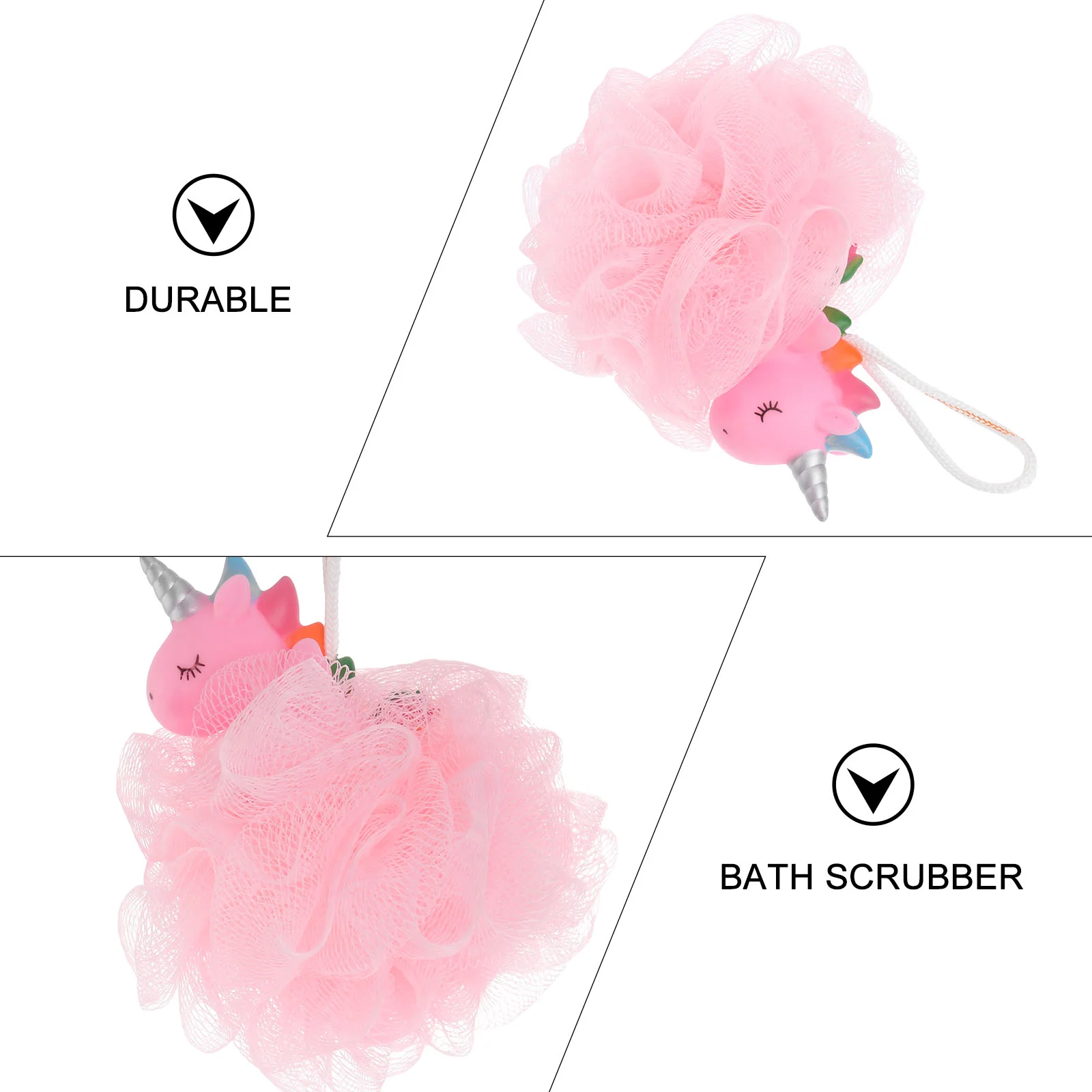 Baby S Bath Towel Scrubber Unicorn Ball Tub Bathtub Kids Poufs Shower Mesh Universal Pink Children