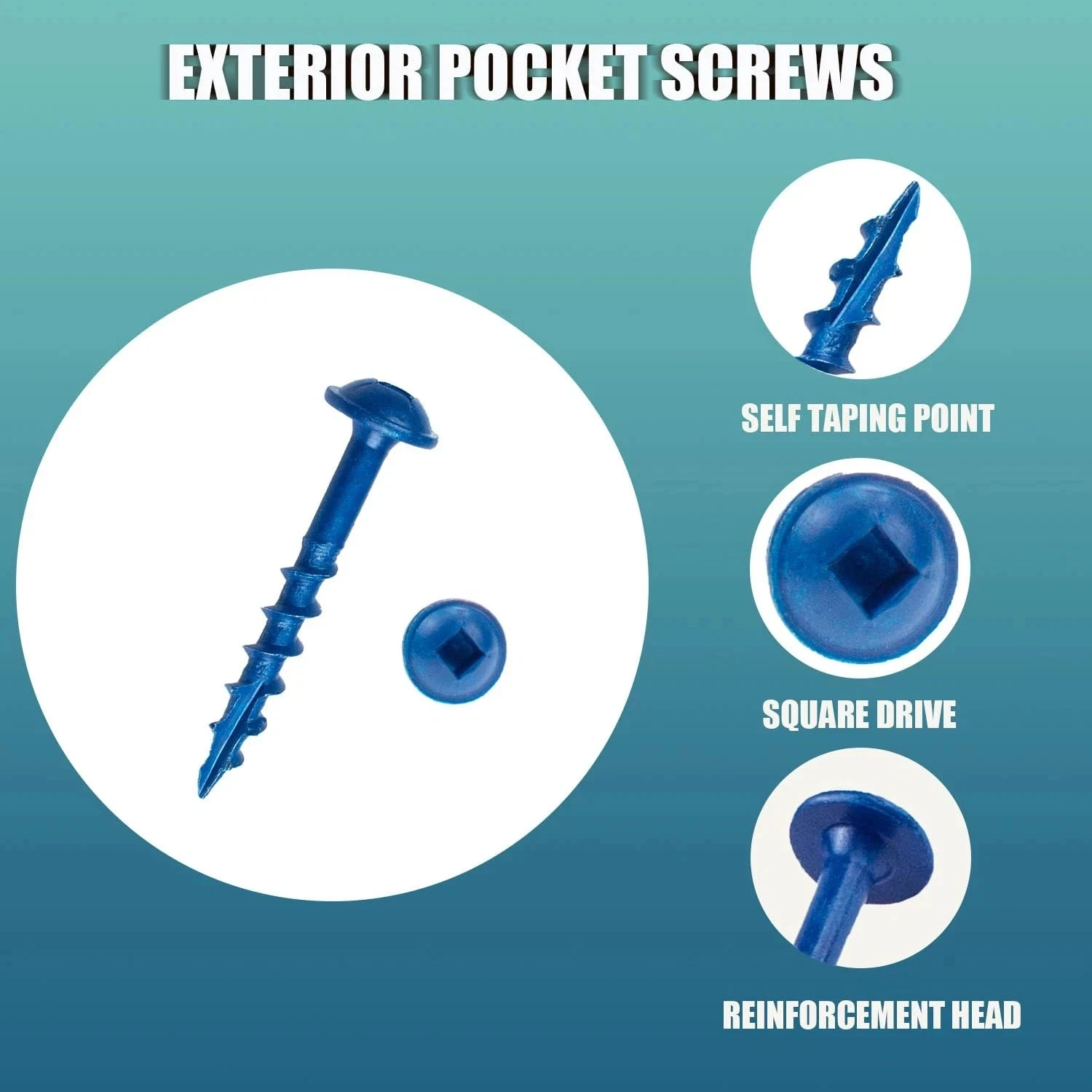 100/500/1000Pcs Pocket Hole Screws #8x1-1/2,Coarse Thread Wood #8x1-1/2‘’ 8x1 9 x 2-1/2