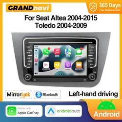 Android 13 Car Radio LHD For Seat Altea 2004-2015/Toledo 2004-2009 Car Multimedia Player CarPlay GPS 2 Din Navigation Head Unit