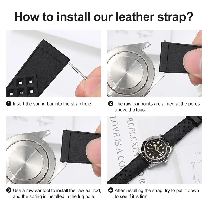 Watch Rubber Strap 20mm Premium Soft Comfortable Skin Friendly with Pin Buckle Universal Watch Band Men\'s Replacement Watchband