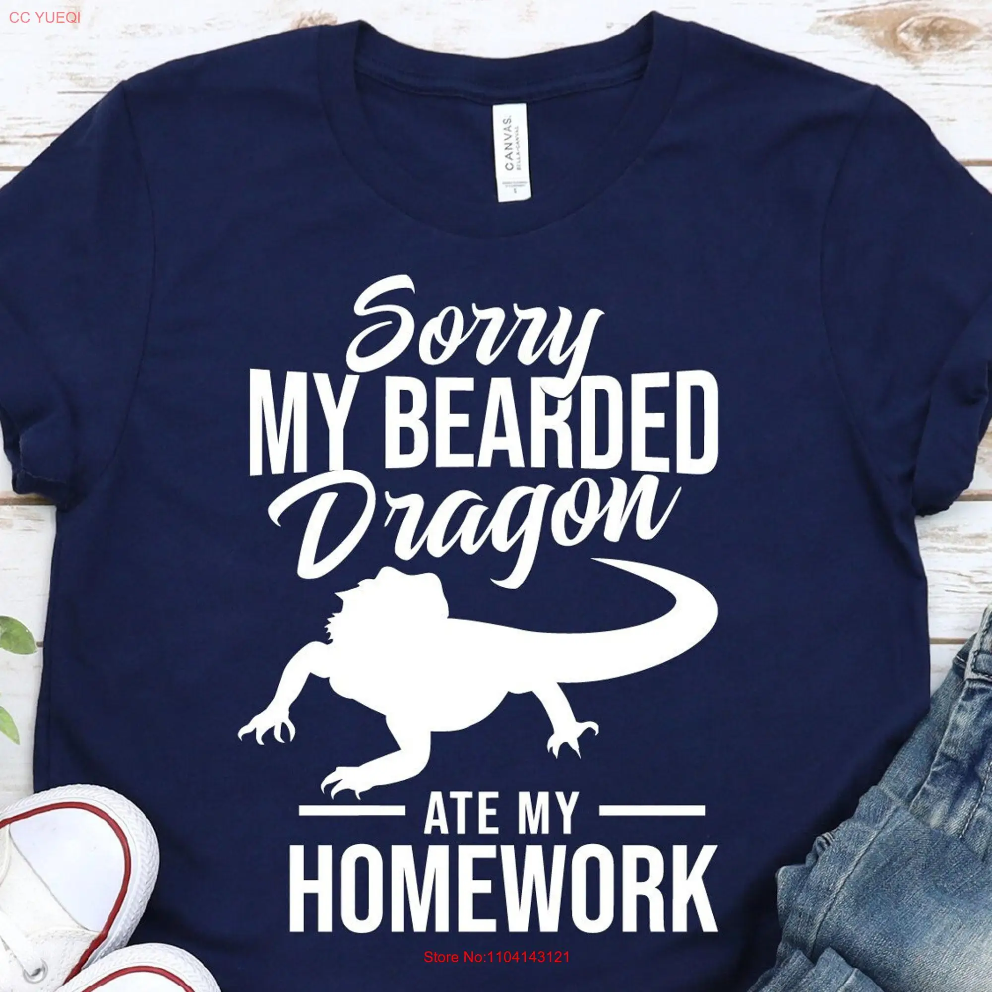 Sorry My Bearded Dragon Ate homework T Shirt Pet Reptile Lover Owner Beardies long or short sleeves