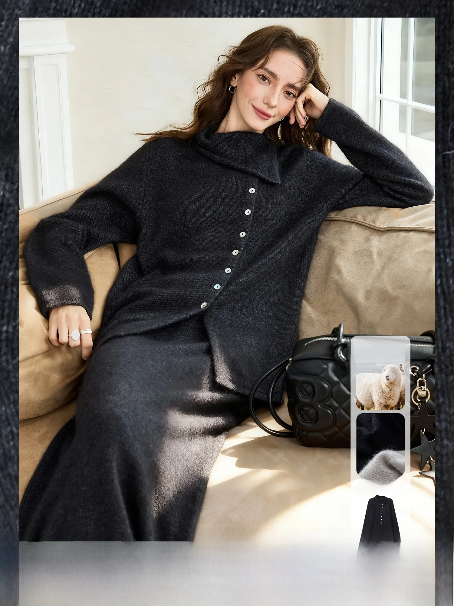 

Комплект вязаных свитеров в непринужденном стиле: мягкий, удобный, свободный крой, универсальная вязаная одежда для женщин