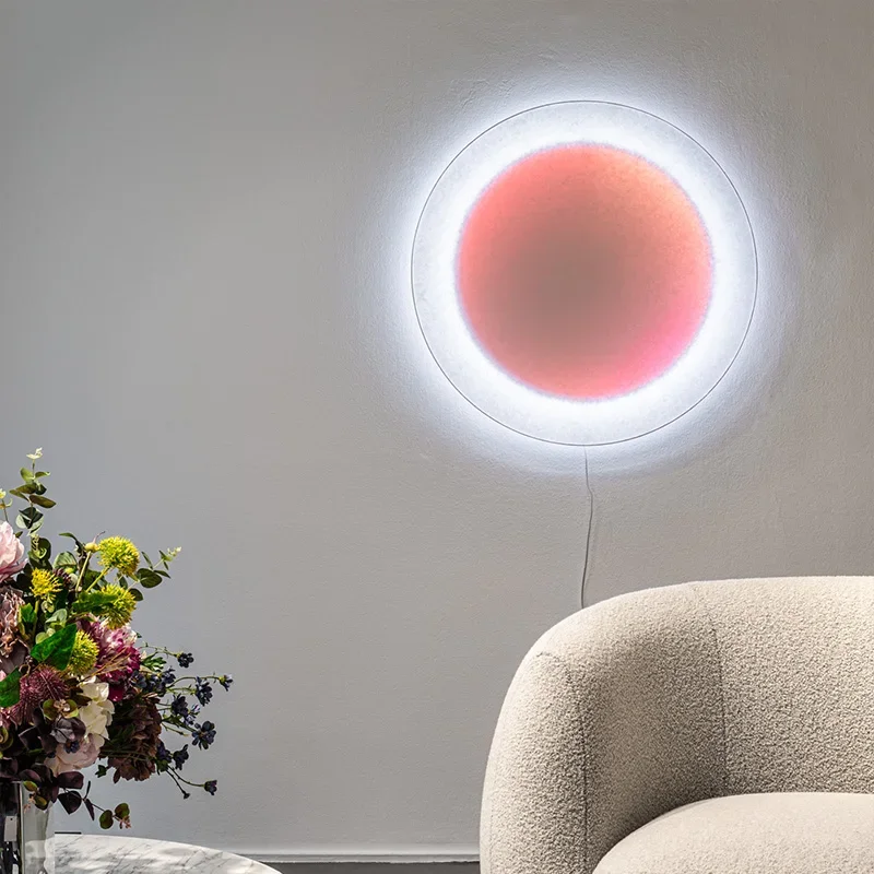 Contemporary Minimalist Creative Style Mood Moon Wall Lamp Led Art Living Room Bedroom Color Interior Decoration Light