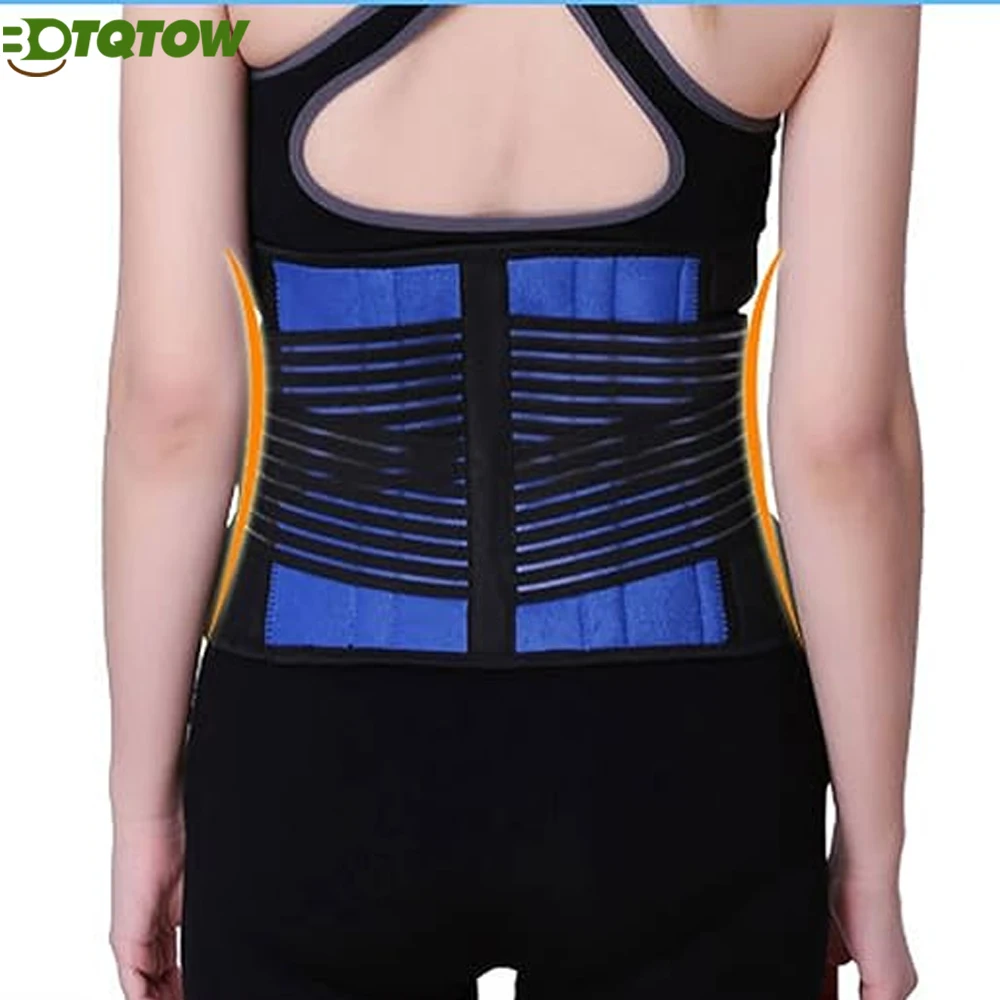 

1 шт., поясничная поддержка нижней части спины, бандаж для упражнений, женский и мужской пояс, осанка спины, облегчение боли в нижней части спины, массажная лента