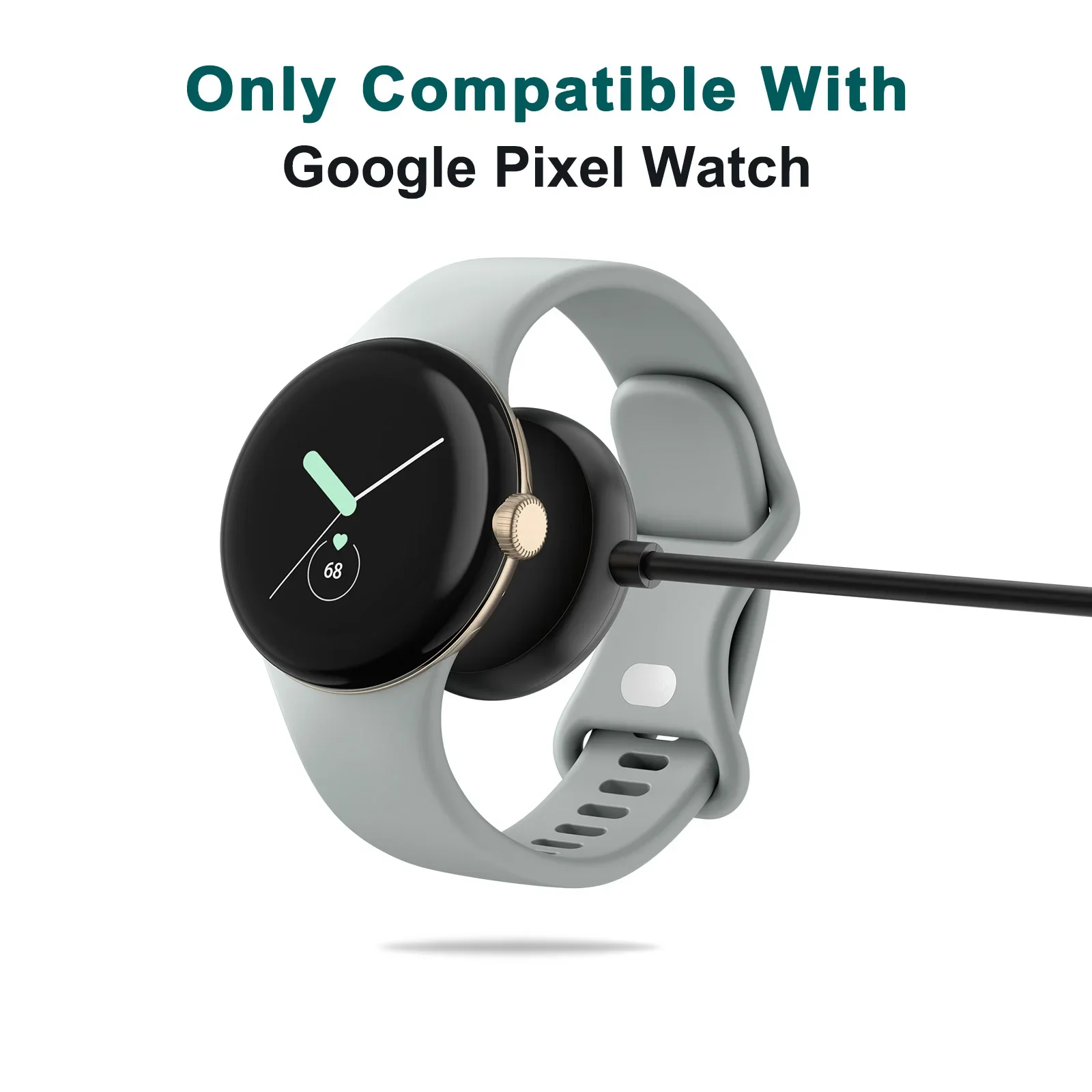 Kabel pengisi daya Cepat Tipe C 100cm, untuk Google Pixel Watch portabel pemegang kawat pengisian untuk Google Pixel Watch Dok adaptor pengisi daya