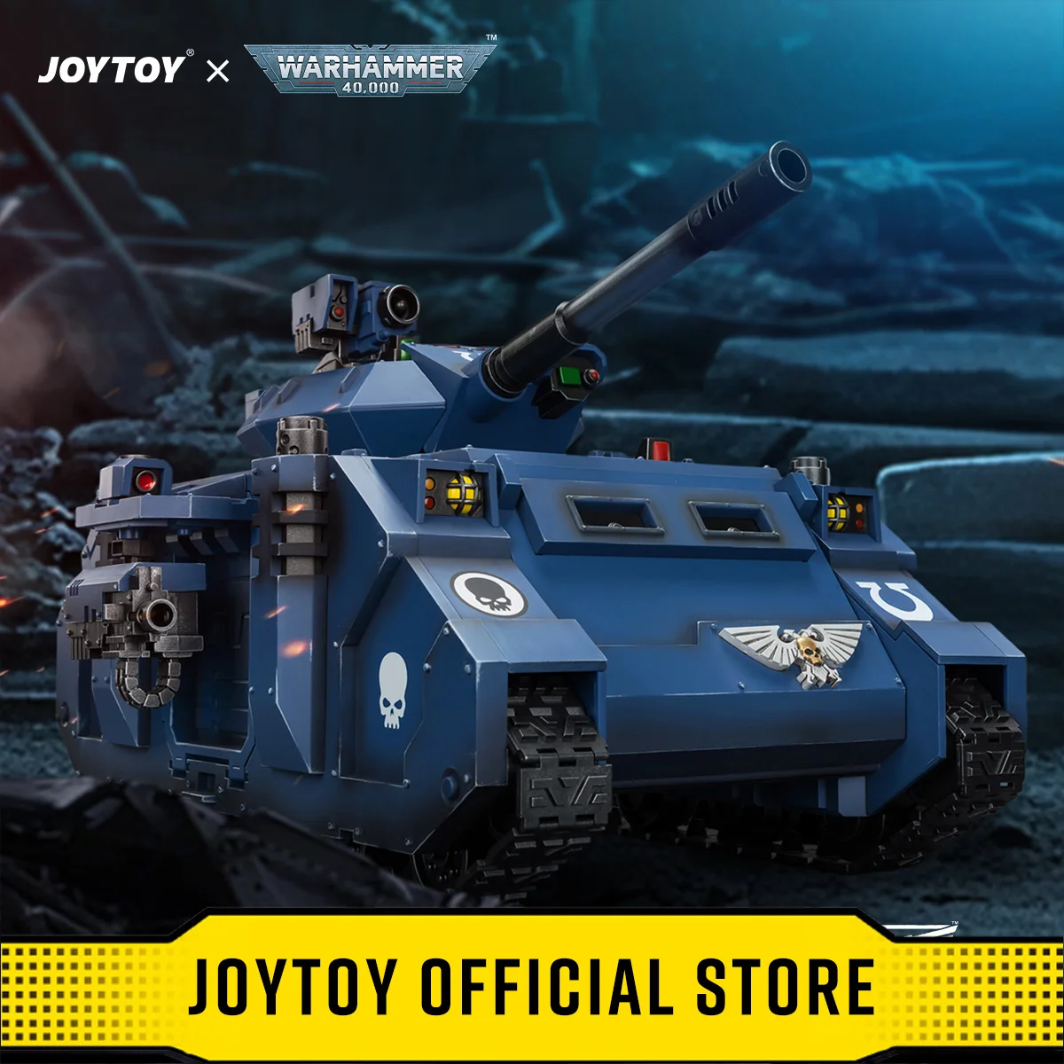 JOYTOY 1/18 Warhammer 40K Action Figures Ultramarines Predator Destructor with Turret-Mounted Autocannon