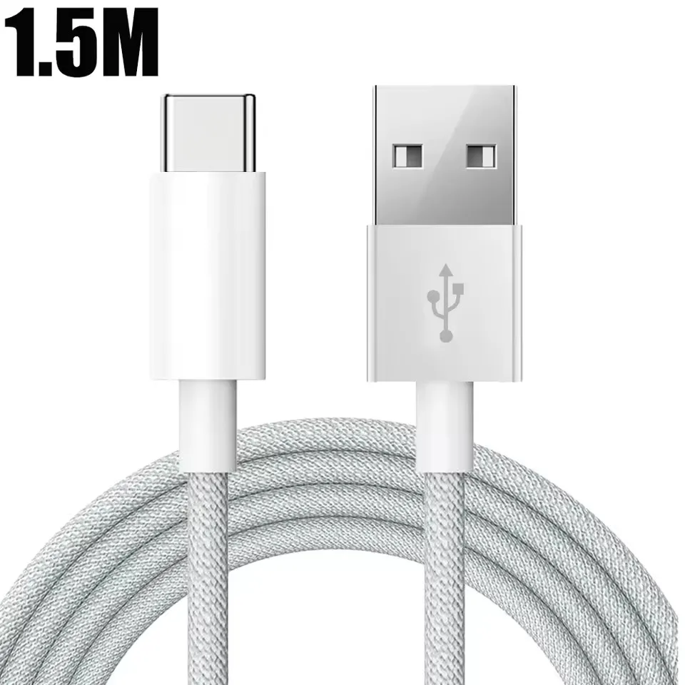 USB-C-Handykabel, schnelles Laden, USB-A auf Typ-C, Nylon-Geflechtkabel für Carplay, iPhone 15/16 Pro/15 Pro Max/15 Plus